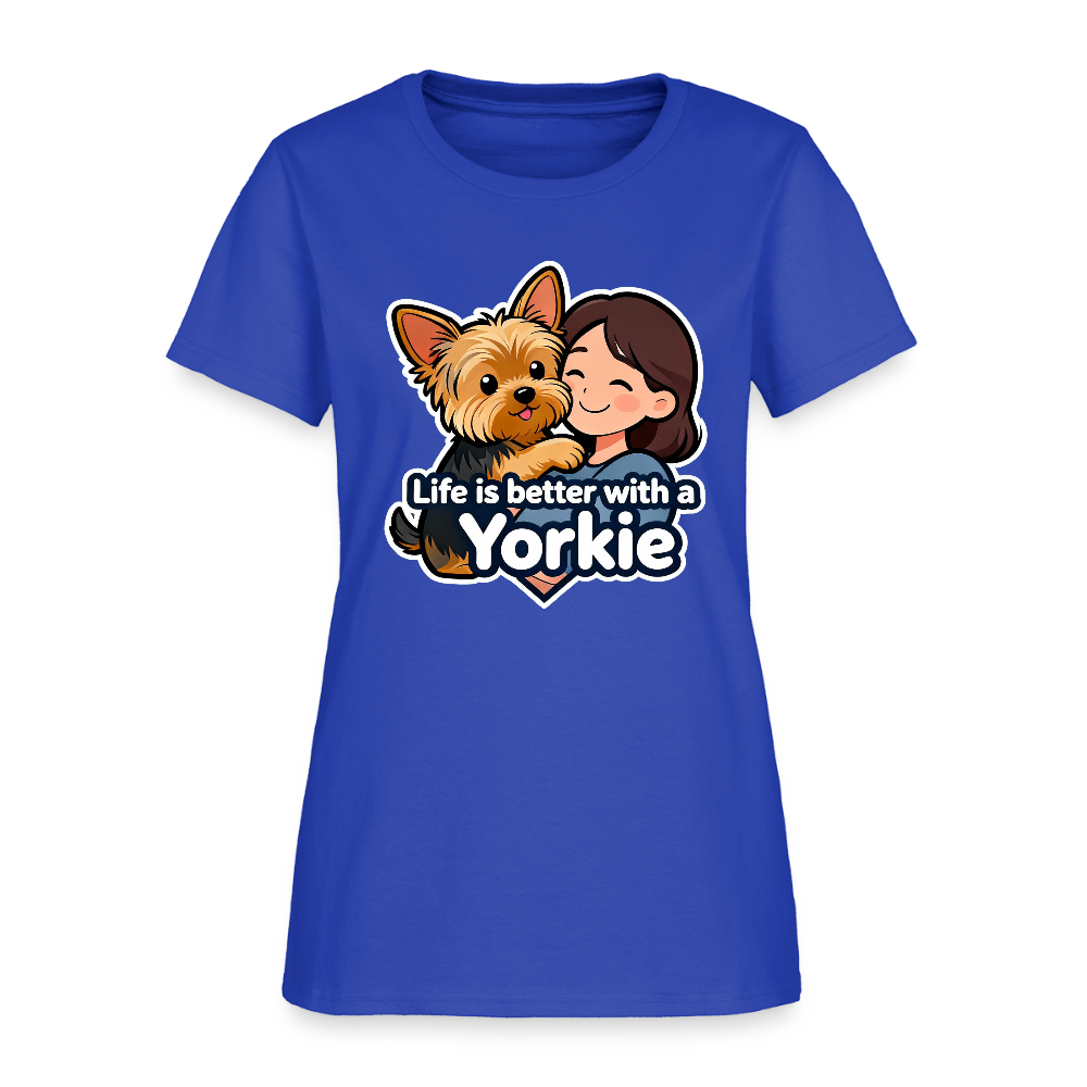 Life is Better with a Yorkie - Women's T-Shirt - royal blue