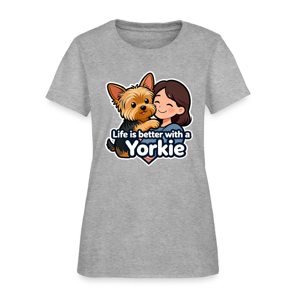 Life is Better with a Yorkie - Women's T-Shirt - heather gray