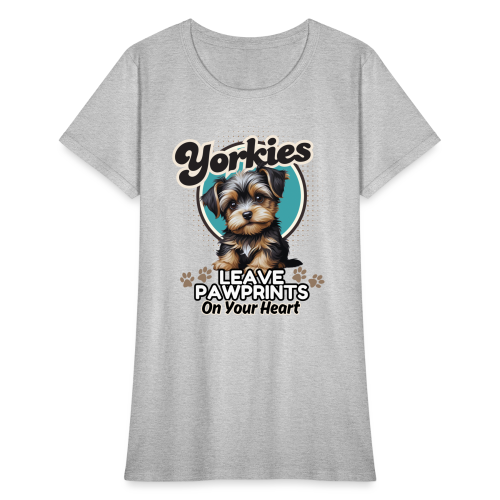 Leave Pawprints On Your Heart - White - heather gray