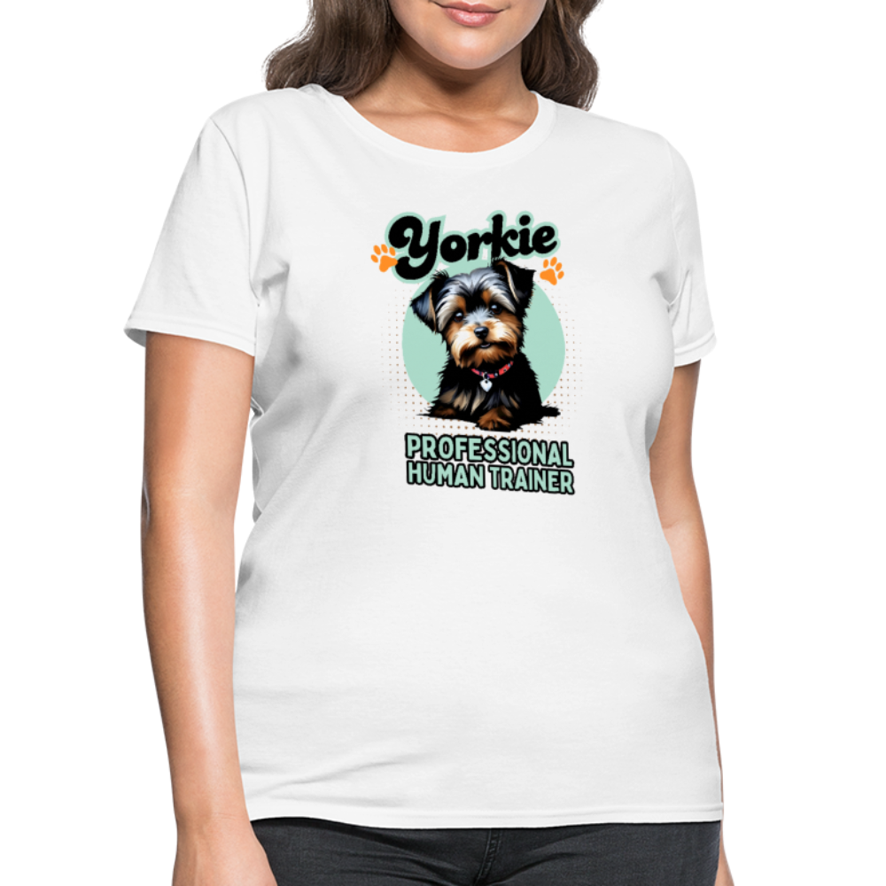 Yorkie Professional Human Trainer Shirt - white