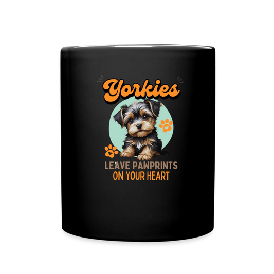Leave Pawprints On Your Heart Mug - black