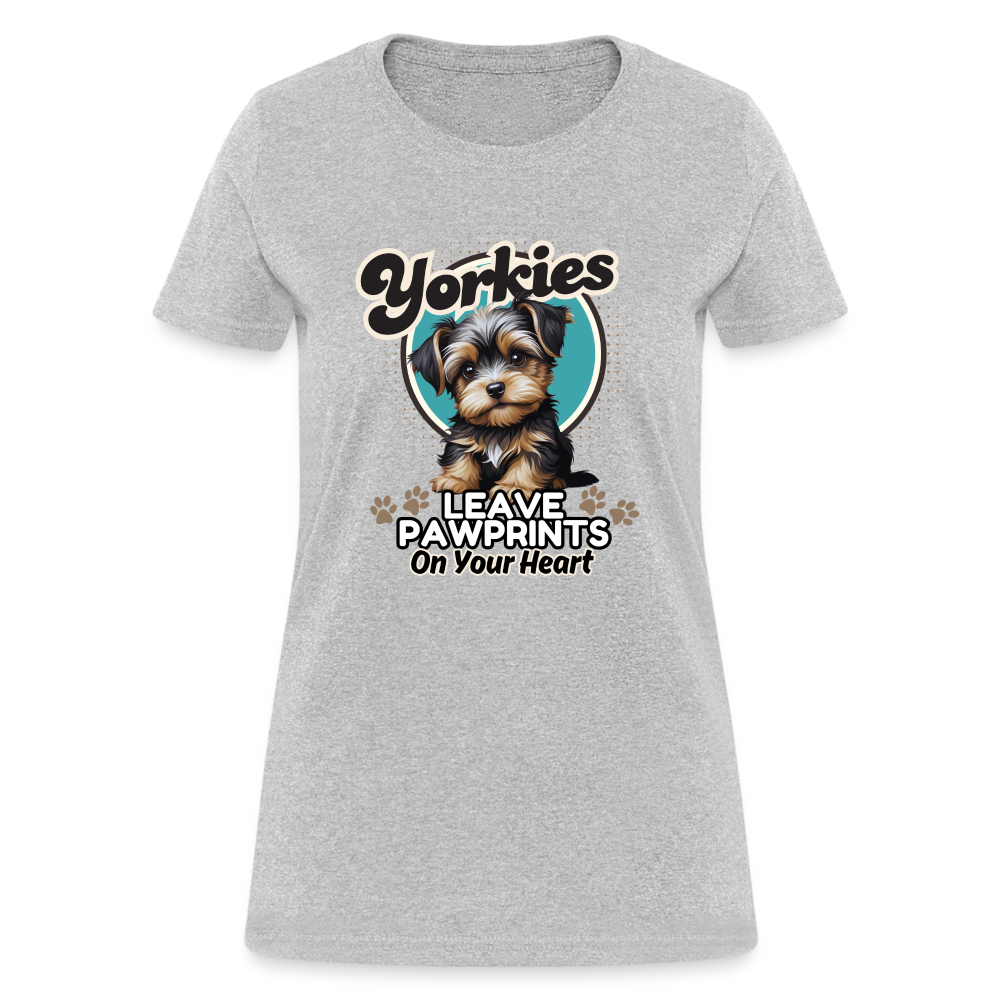 Leave Pawprints On Your Heart - White - heather gray