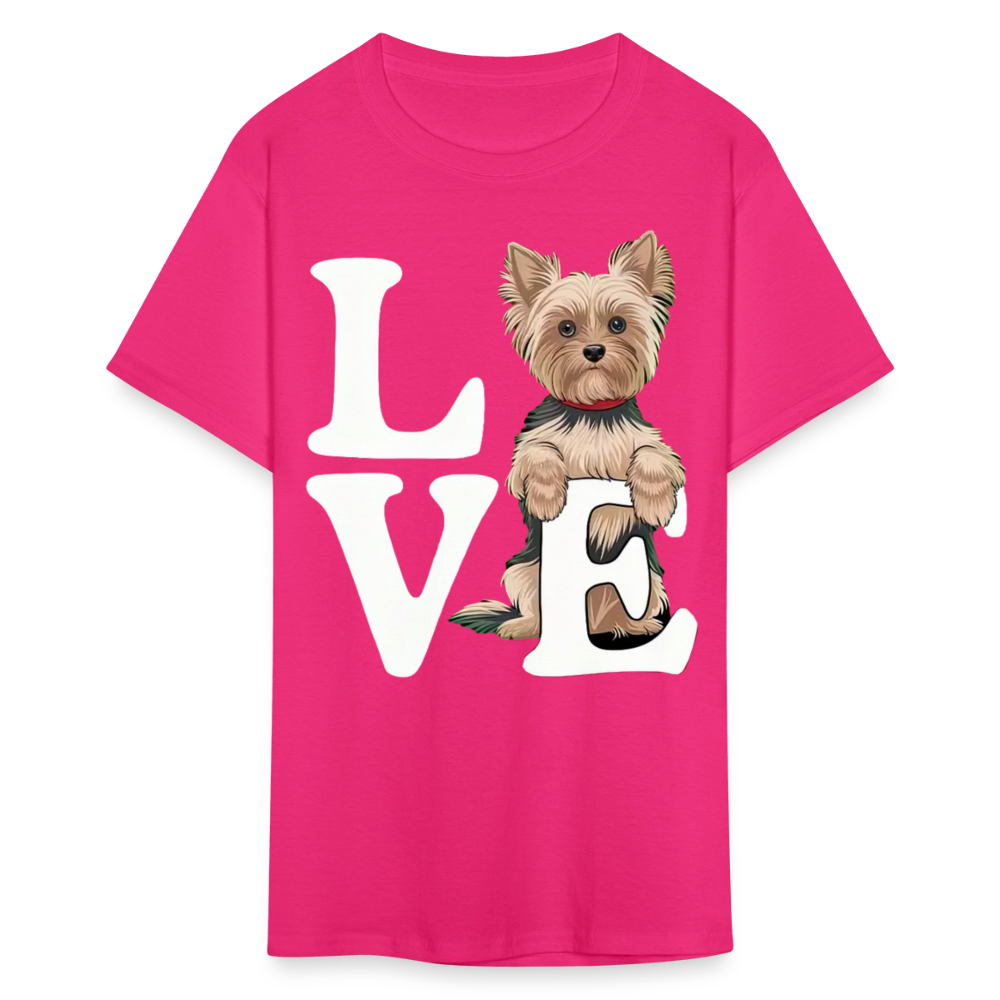 Yorkie LOVE Unisex Shirt - fuchsia