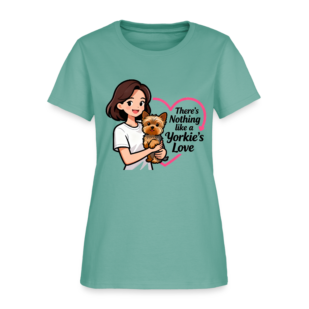 Nothing Like a Yorkie's Love - Women's T-Shirt - aquatic