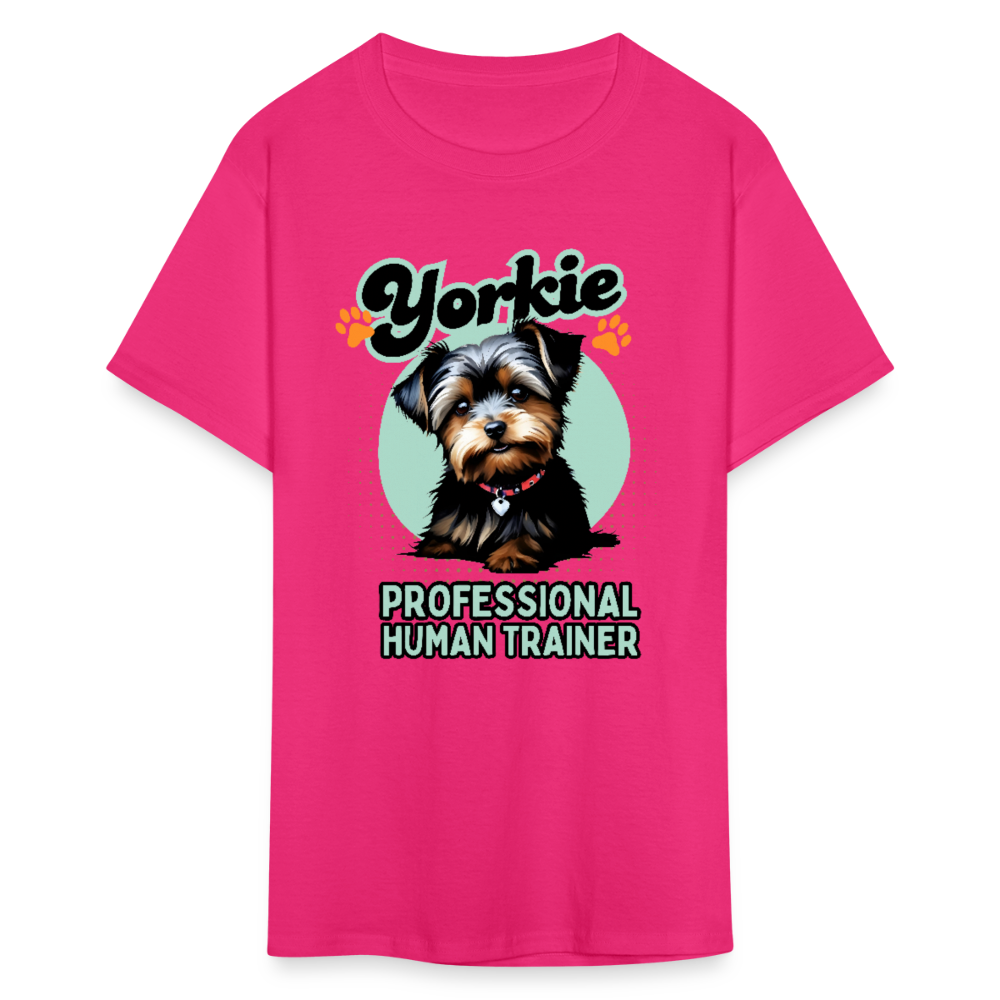 Yorkie Professional Human Trainer Unisex Shirt - fuchsia
