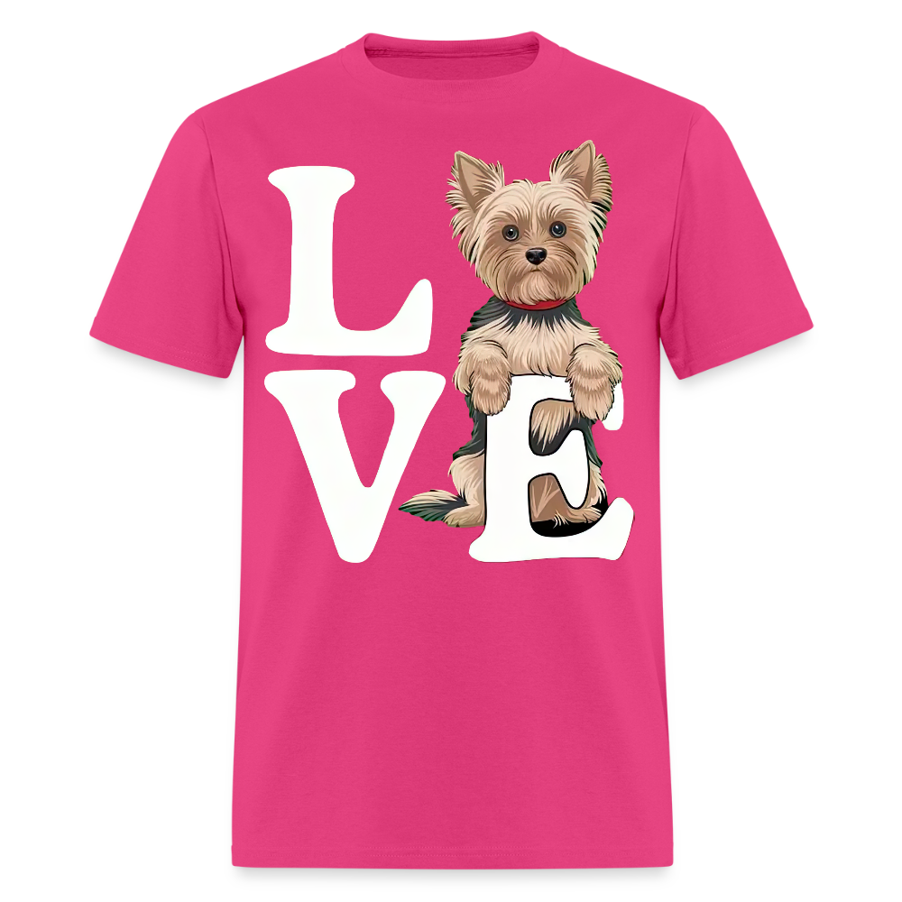 Yorkie LOVE Unisex Shirt - fuchsia