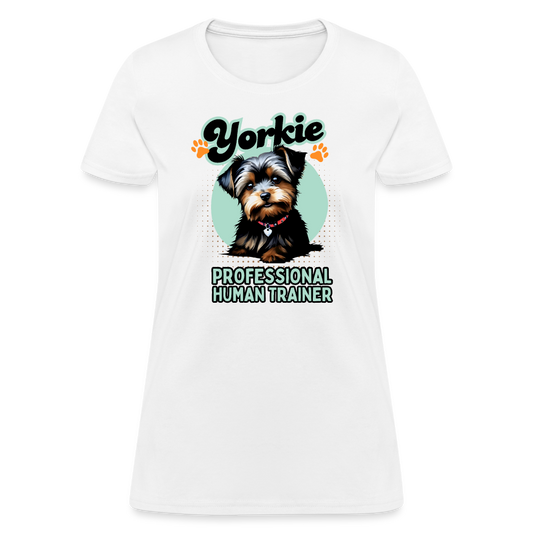 Yorkie Professional Human Trainer Shirt - white