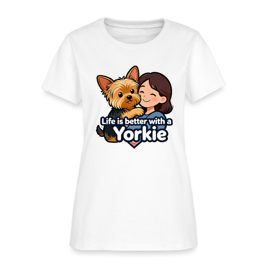 Life is Better with a Yorkie - Women's T-Shirt - white