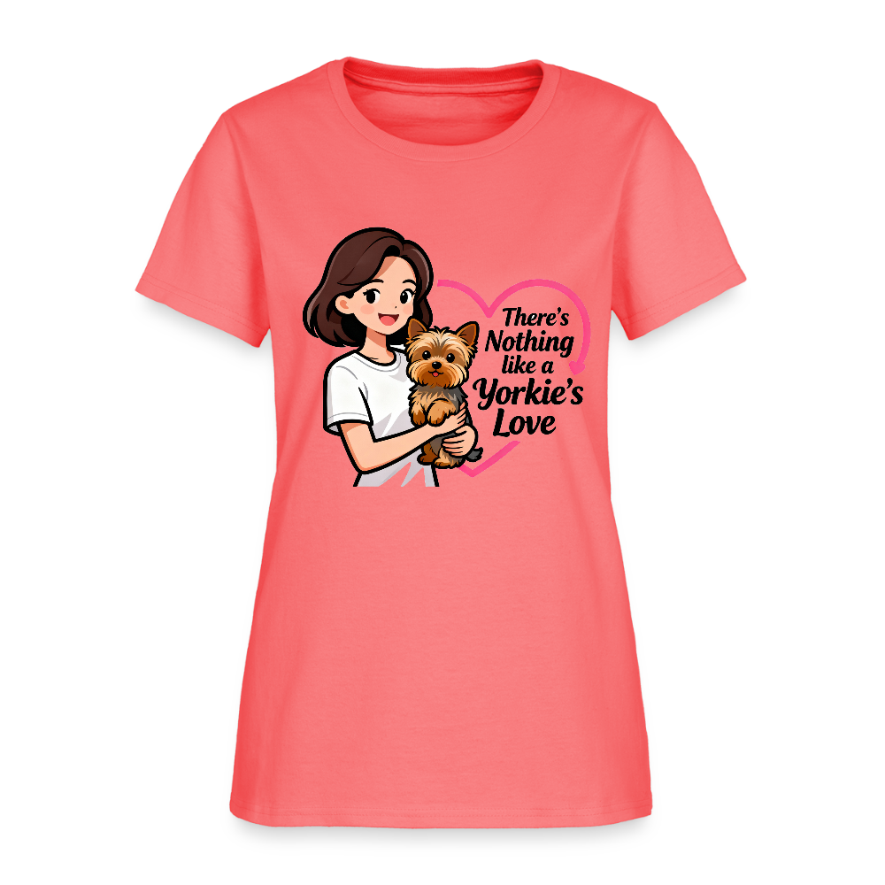 Nothing Like a Yorkie's Love - Women's T-Shirt - coral