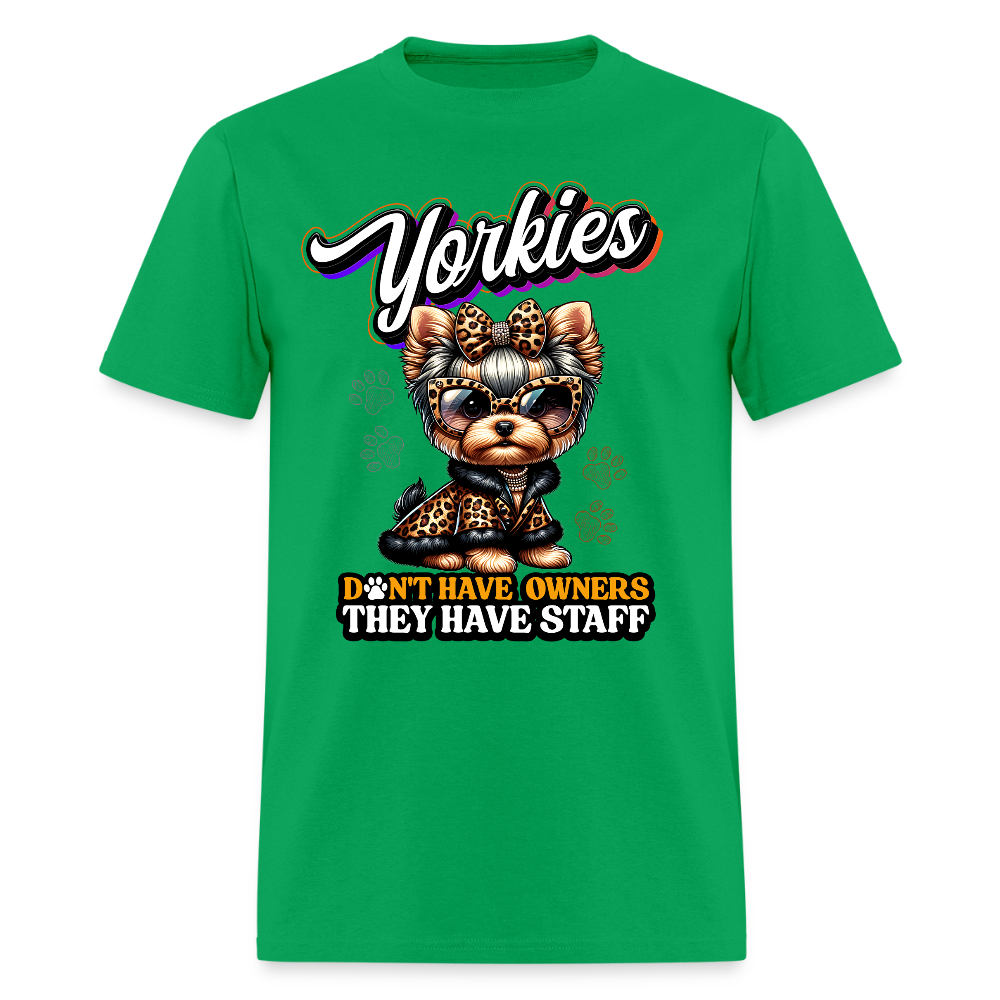 Yorkie They Have Staff Unisex Shirt - bright green