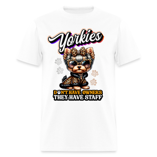 Yorkie They Have Staff Unisex Shirt - white