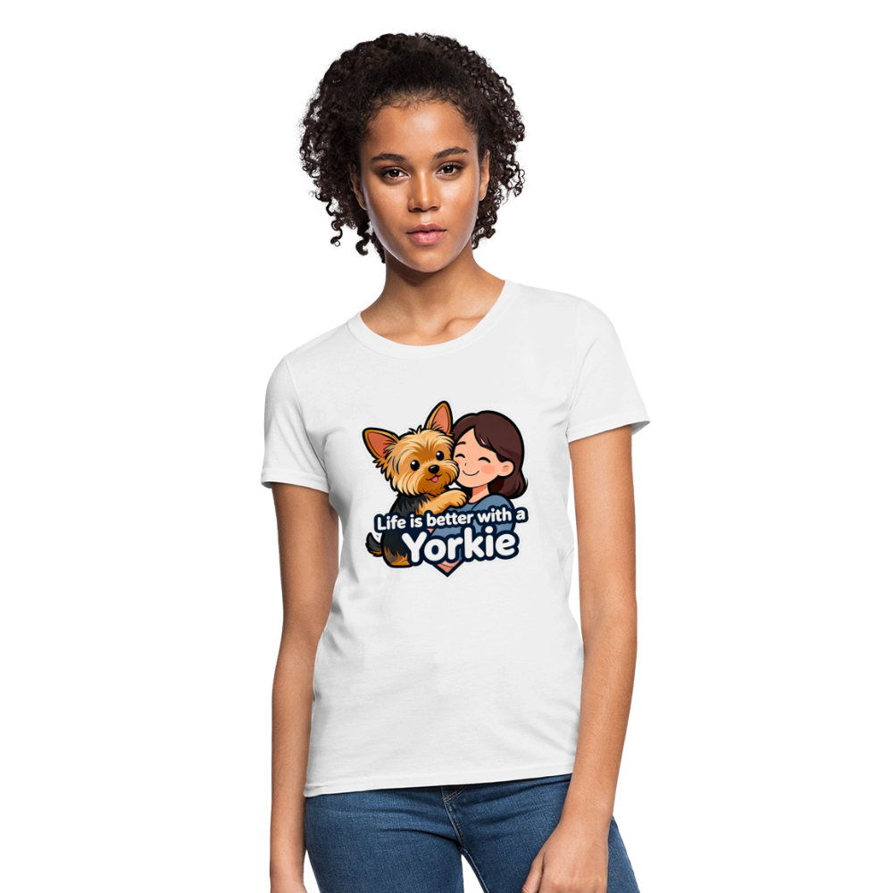 Life is Better with a Yorkie - Women's T-Shirt - white