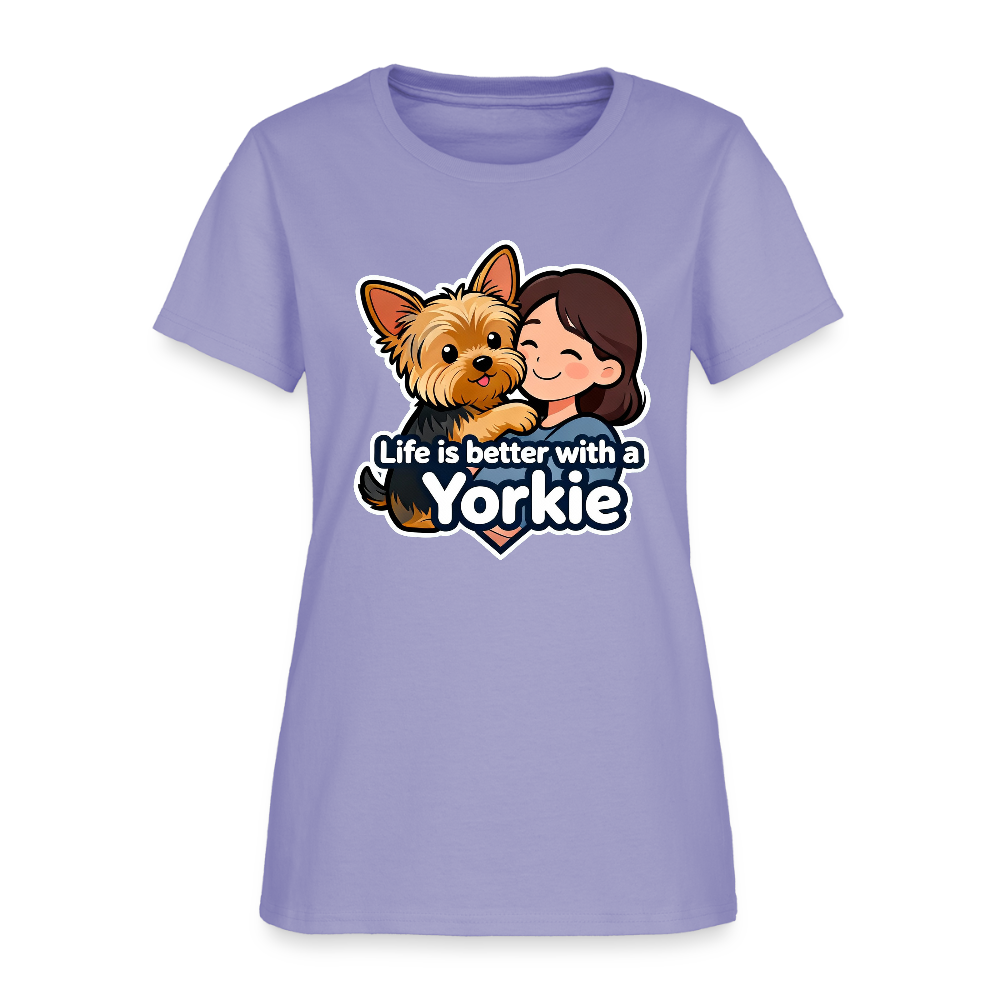 Life is Better with a Yorkie - Women's T-Shirt - lavender