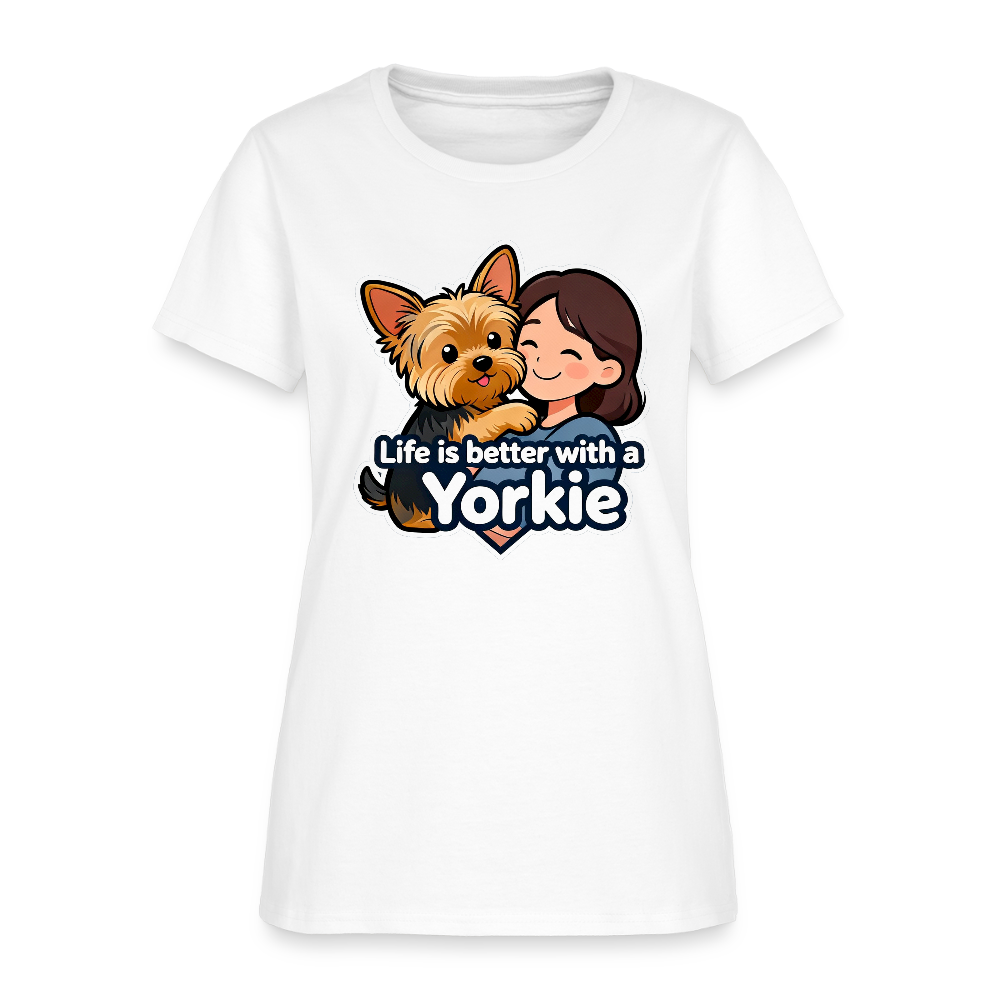 Life is Better with a Yorkie - Women's T-Shirt - white