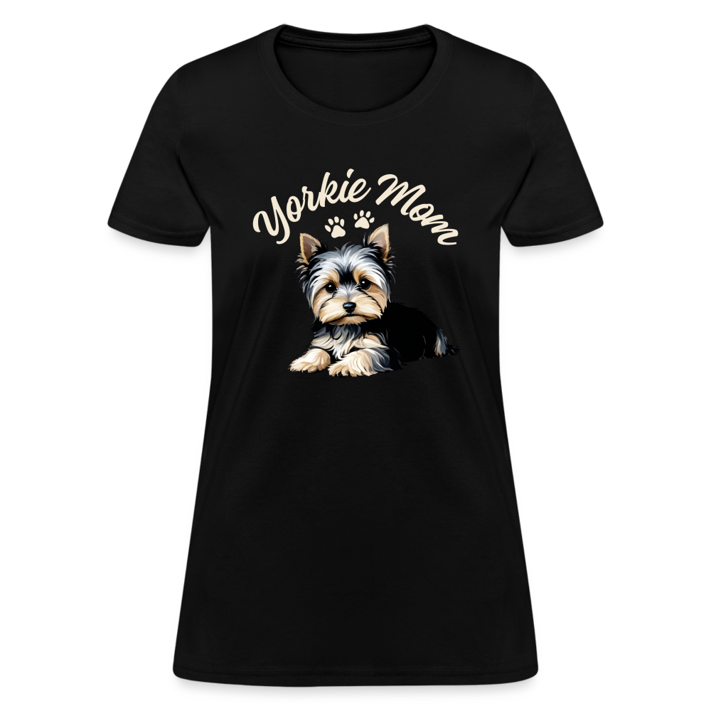 Yorkie Mom - Women's Black T-Shirt - black