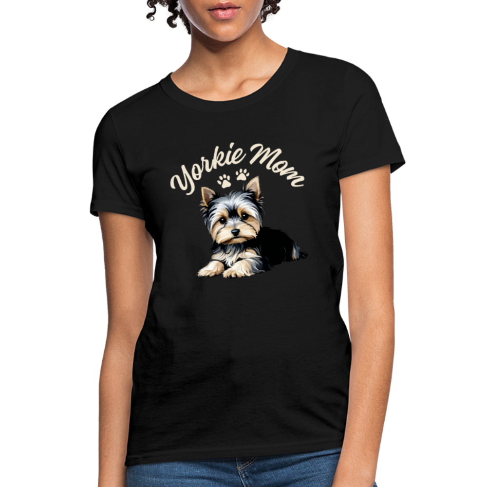 Yorkie Mom - Women's Black T-Shirt - black