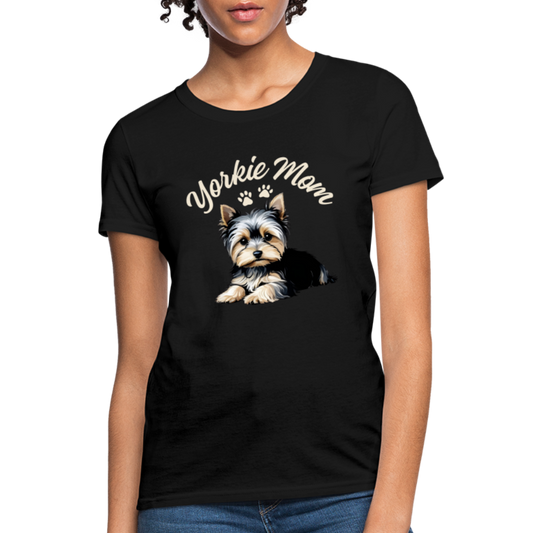 Yorkie Mom - Women's Black T-Shirt - black