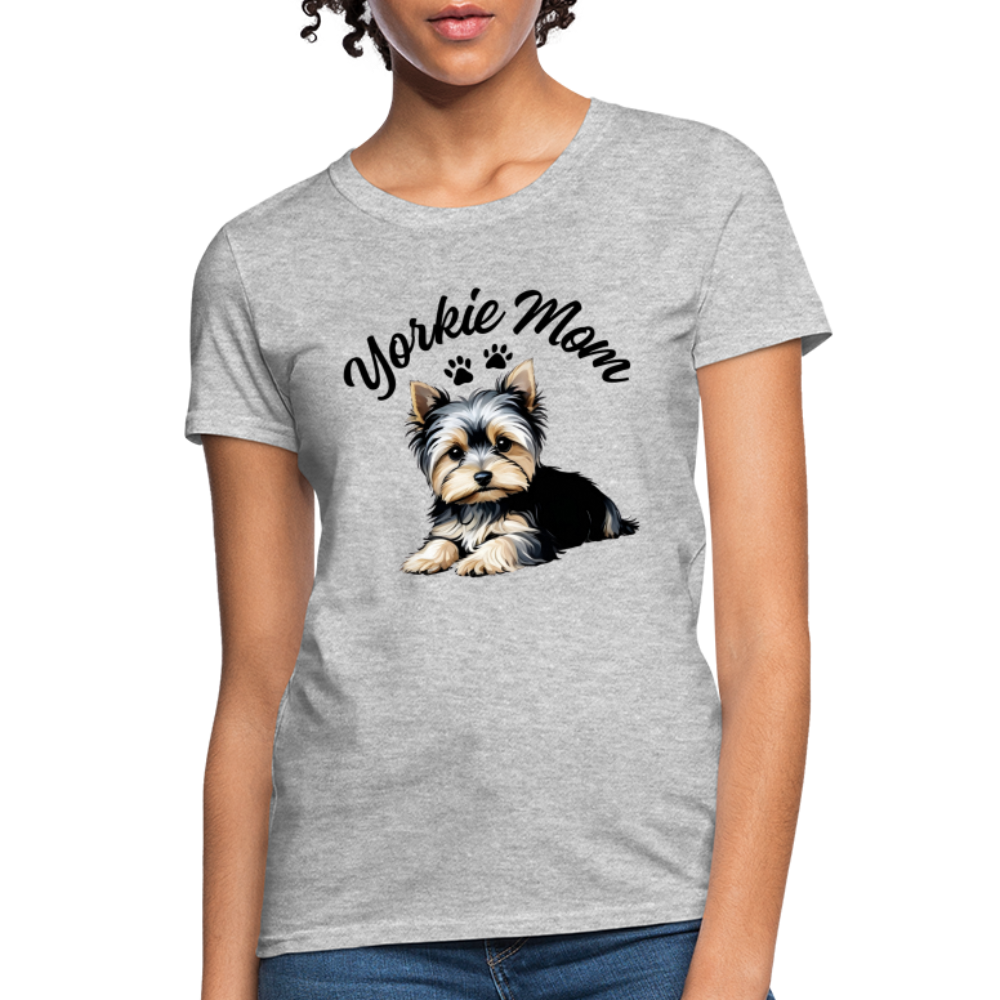 Yorkie Mom - Heather Gray Women's T-Shirt - heather gray