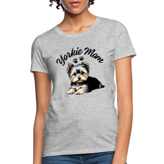 Yorkie Mom - Heather Gray Women's T-Shirt - heather gray