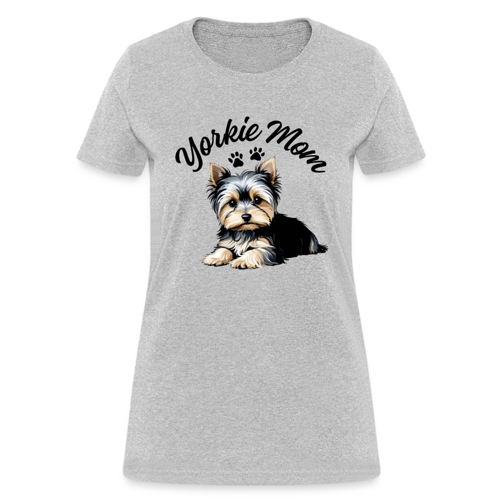 Yorkie Mom - Heather Gray Women's T-Shirt - heather gray