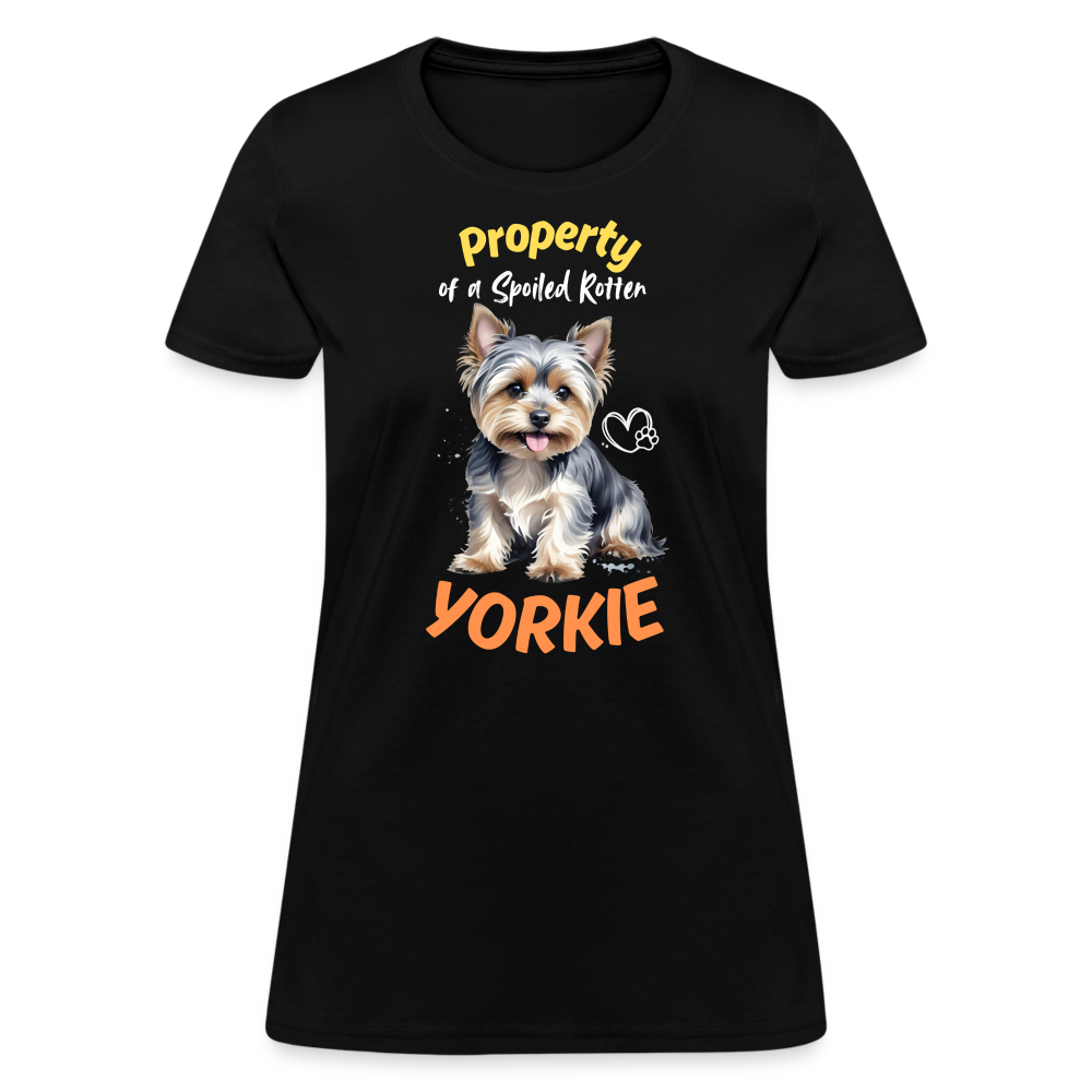 Property of a Spoiled Rotten Yorkie - Women's T-Shirt - black