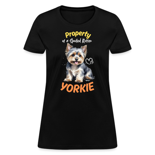 Property of a Spoiled Rotten Yorkie - Women's T-Shirt - black