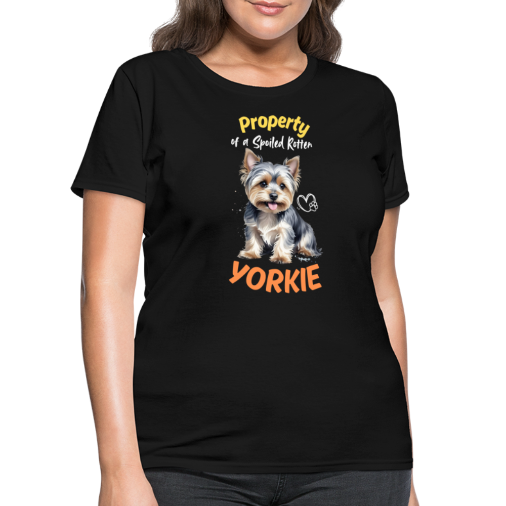 Property of a Spoiled Rotten Yorkie - Women's T-Shirt - black