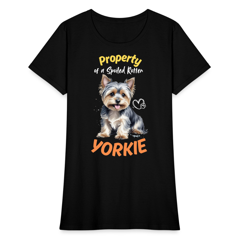 Property of a Spoiled Rotten Yorkie - Women's T-Shirt - black